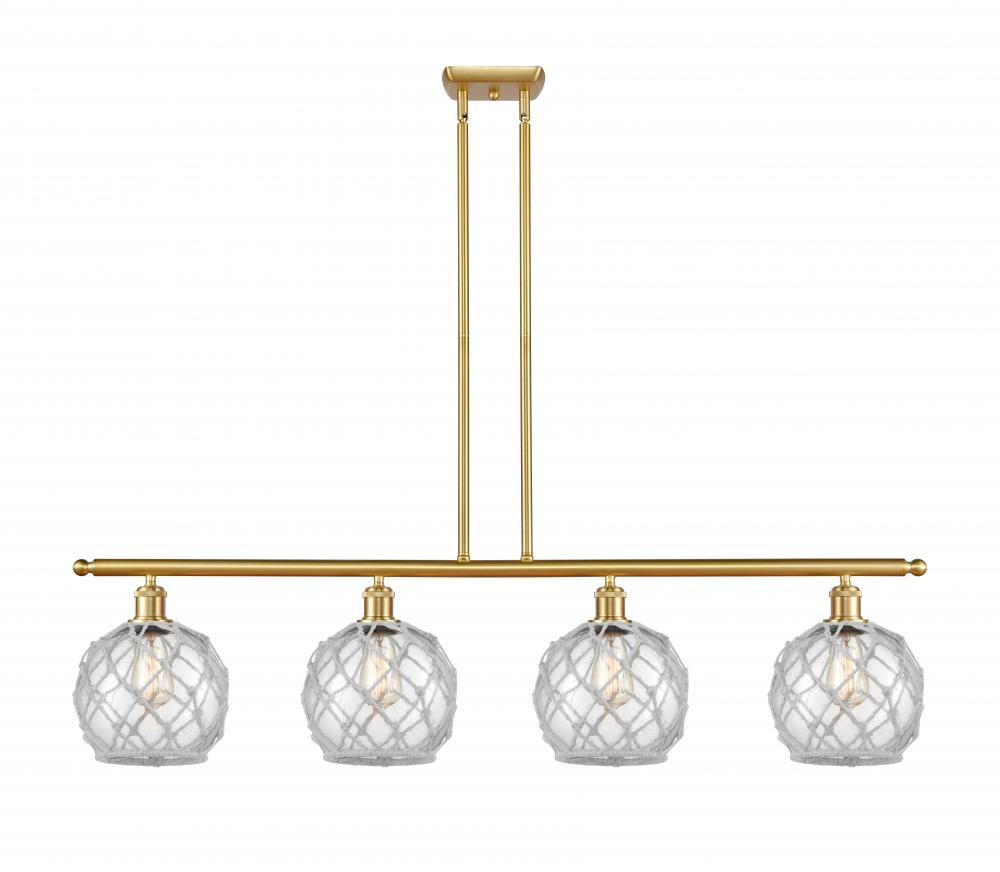 Farmhouse Rope - 4 Light - 48 inch - Satin Gold - Cord hung - Island Light