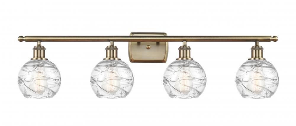 Athens Deco Swirl - 4 Light - 36 inch - Antique Brass - Bath Vanity Light