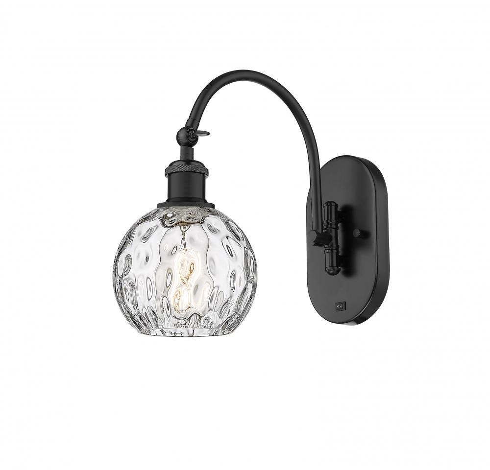 Athens Water Glass - 1 Light - 6 inch - Matte Black - Adjustable Swing Arm