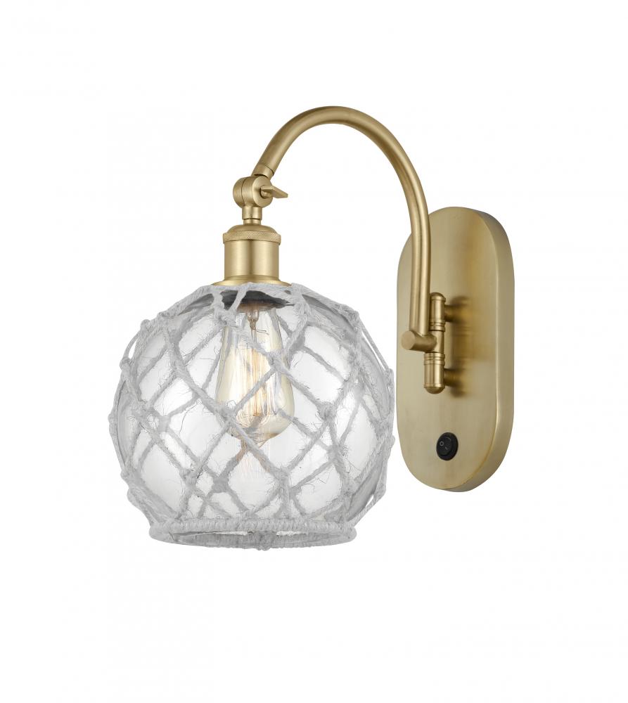 Farmhouse Rope - 1 Light - 8 inch - Satin Gold - Adjustable Swing Arm