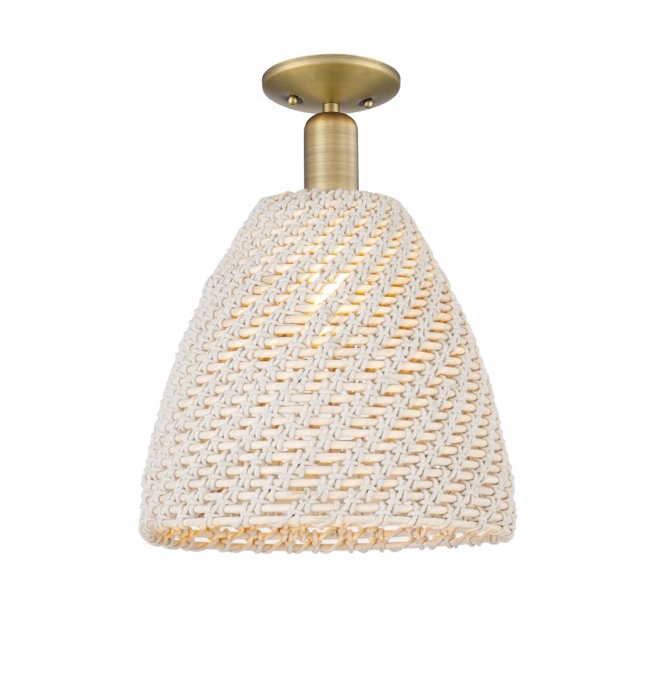 Bristol Natural - 1 Light - 6 inch - Brushed Brass - Semi-Flush Mount