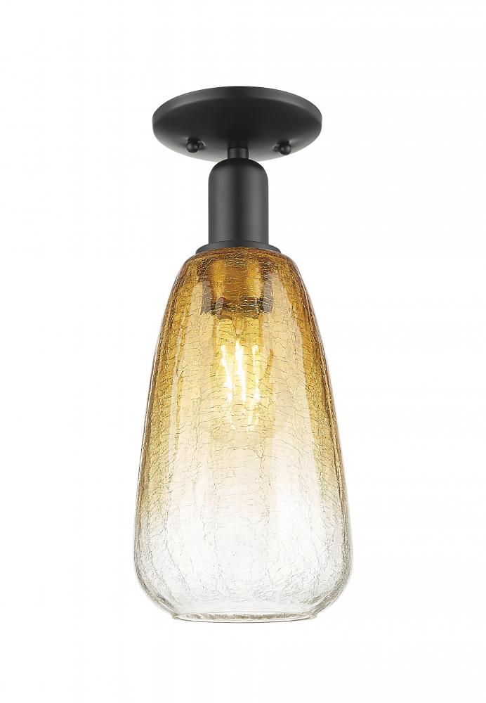 Brookhaven Almond - 1 Light - 6 inch - Matte Black - Semi-Flush Mount