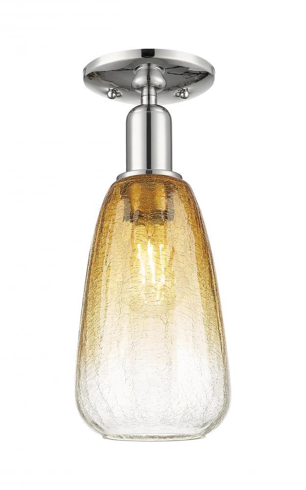 Brookhaven Almond - 1 Light - 6 inch - Polished Nickel - Semi-Flush Mount