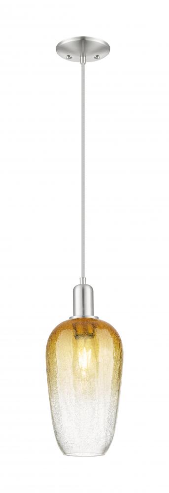 Brookhaven Flute - 1 Light - 6 inch - Brushed Satin Nickel - Cord hung - Mini Pendant