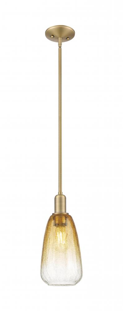 Brookhaven Almond - 1 Light - 6 inch - Satin Gold - Mini Pendant