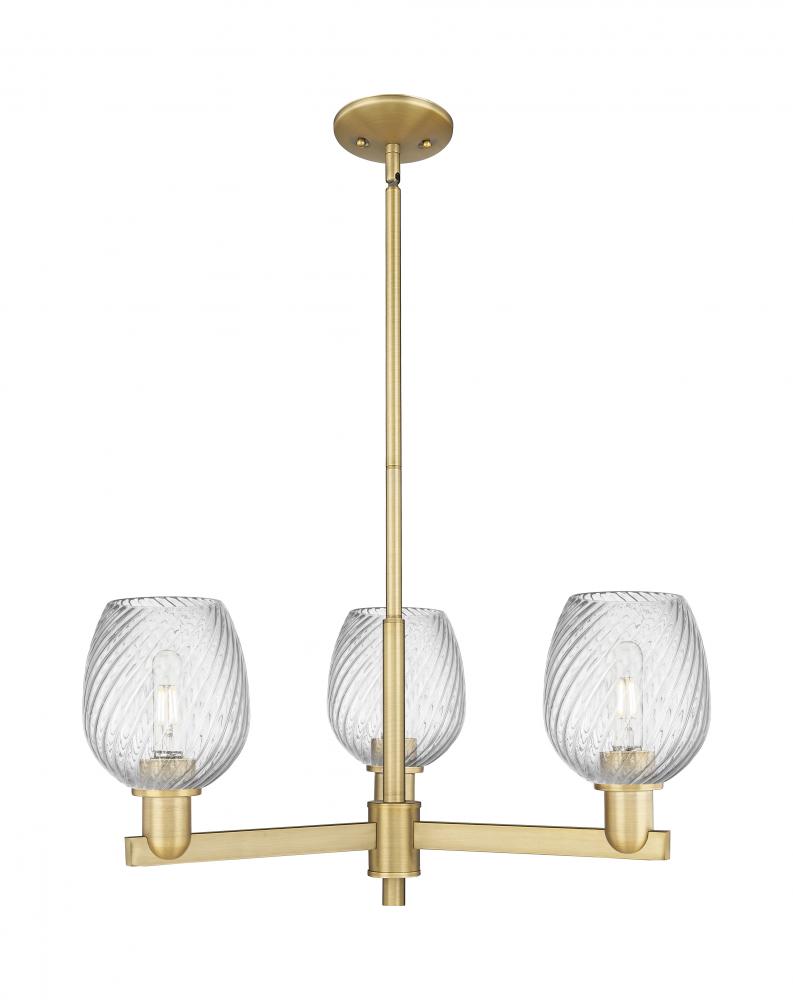 Salina - 3 Light - 28 inch - Satin Nickel - Stem hung - Flush Mount