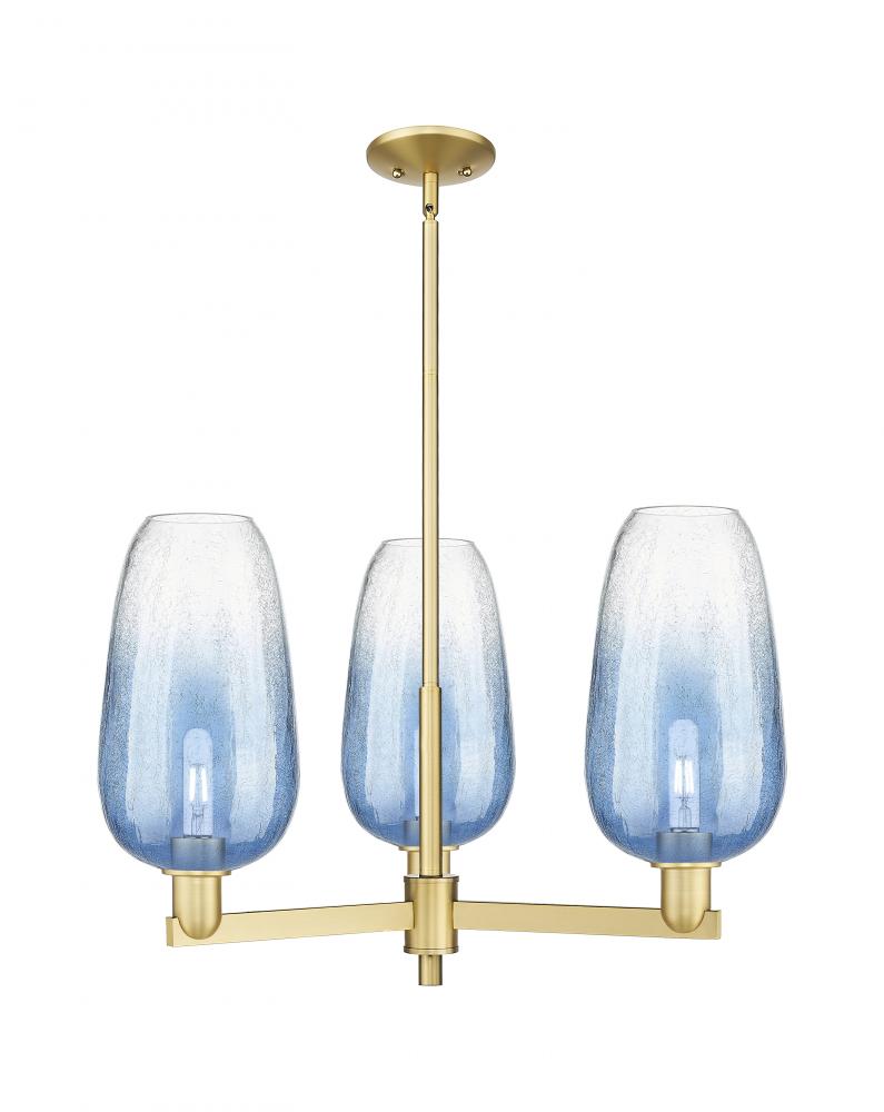 Brookhaven Flute - 3 Light - 18 inch - Satin Gold - Flush Mount