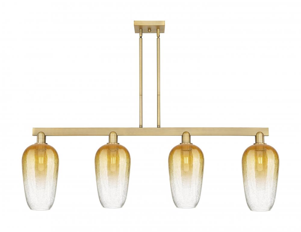 Brookhaven Flute - 4 Light - 48 inch - Brushed Brass - Cord hung - Island Light