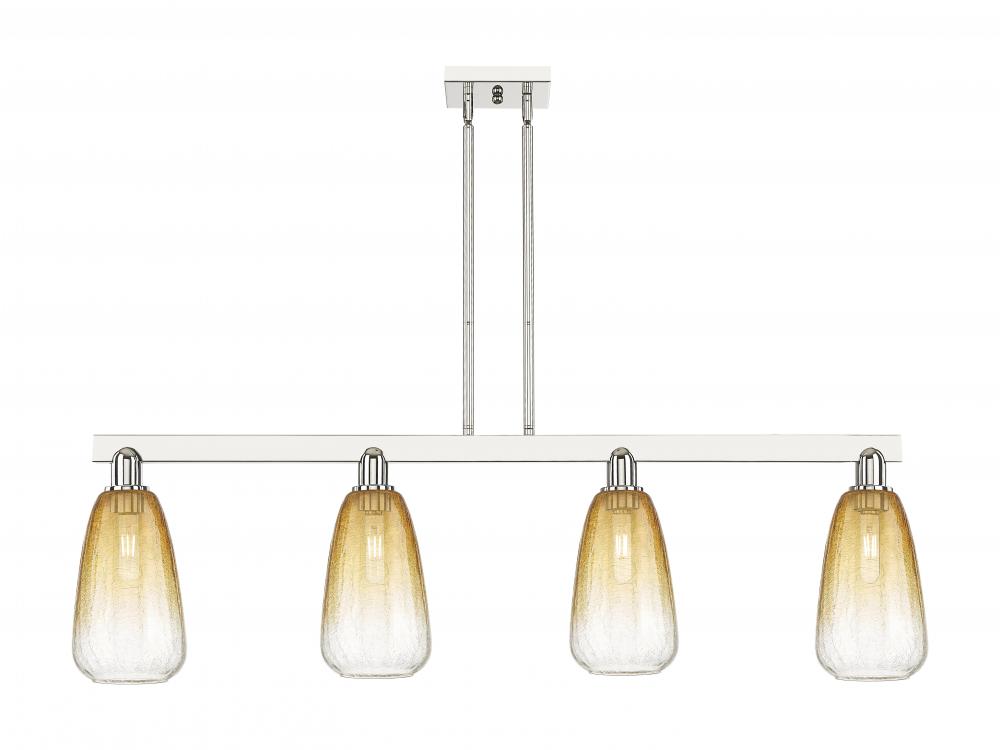 Brookhaven Almond - 4 Light - 48 inch - Polished Nickel - Cord hung - Island Light