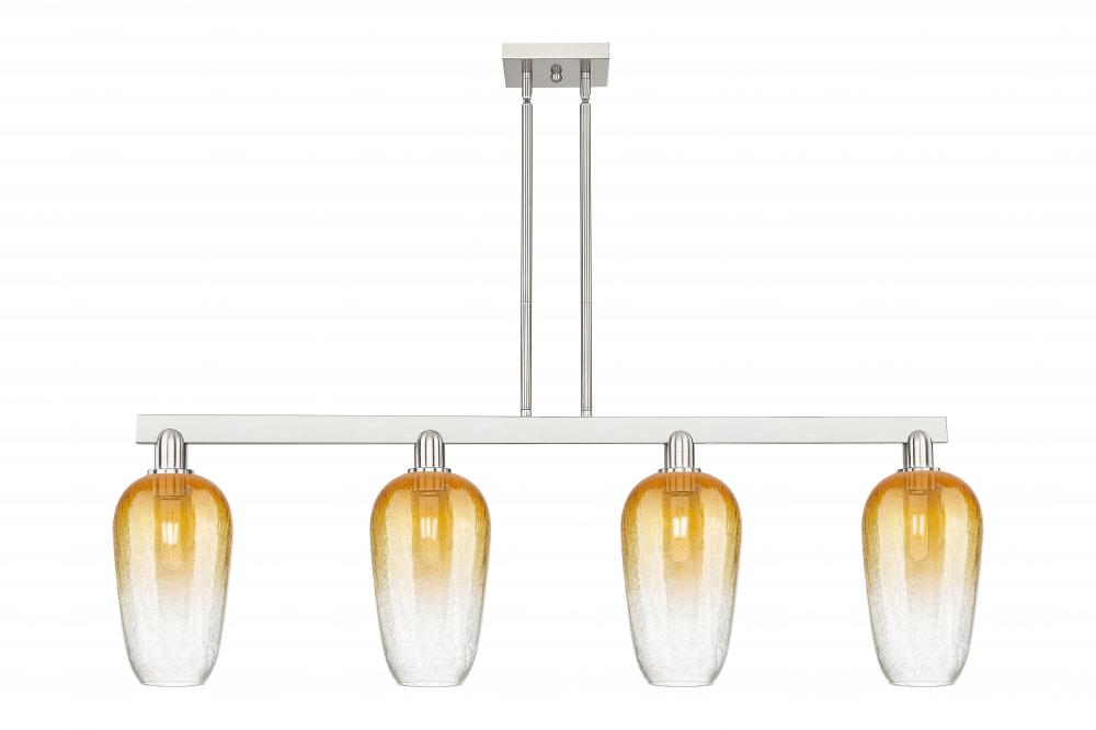 Brookhaven Flute - 4 Light - 48 inch - Brushed Satin Nickel - Cord hung - Island Light