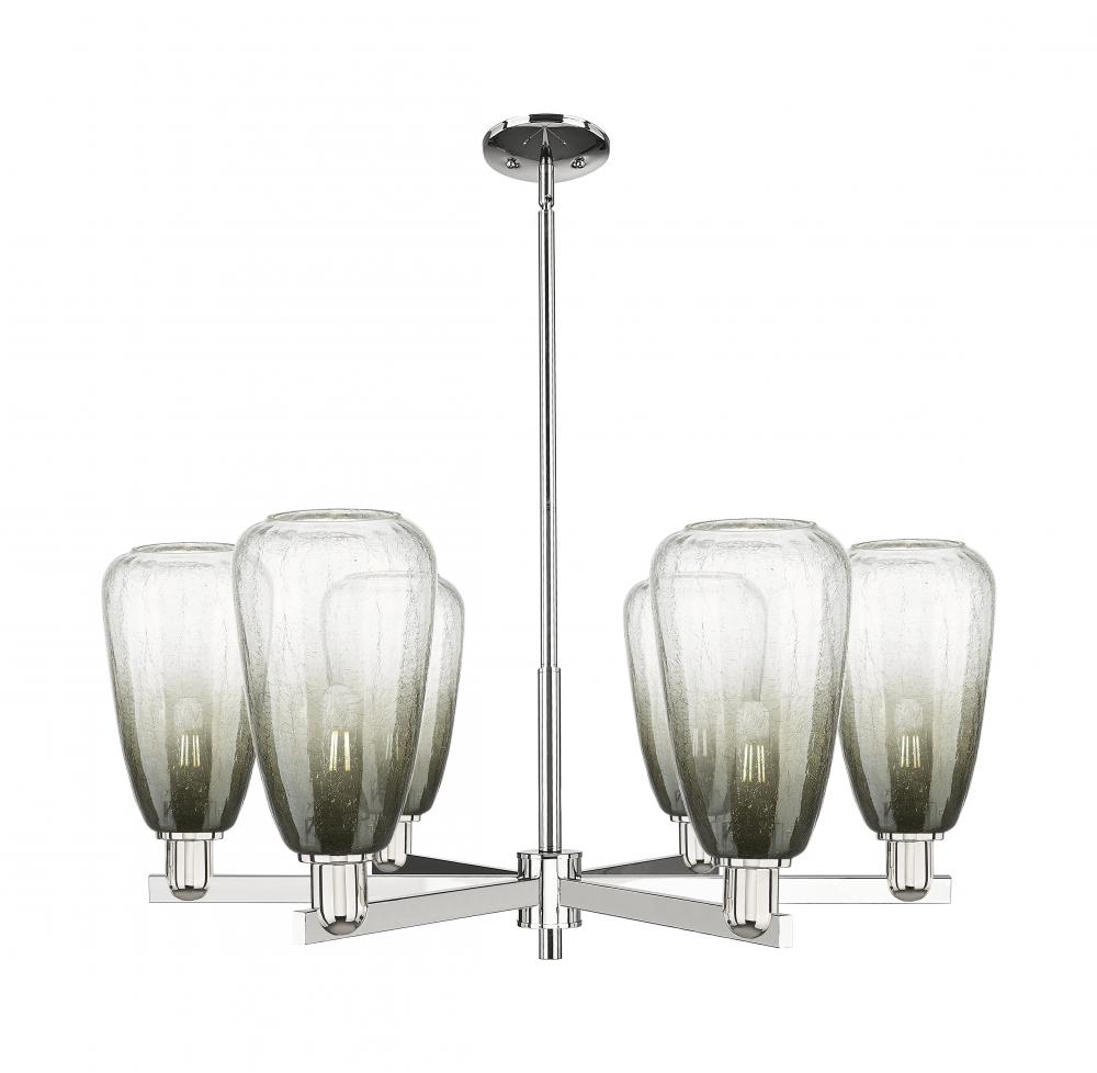 Brookhaven Almond - 6 Light - 24 inch - Polished Nickel - Chandelier