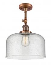 Innovations Lighting 201F-AC-G74-L - Bell - 1 Light - 12 inch - Antique Copper - Adjustable Semi-Flush Mount