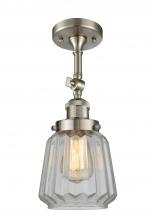 Innovations Lighting 201F-SN-G142-LED - Chatham - 1 Light - 7 inch - Brushed Satin Nickel - Adjustable Semi-Flush Mount