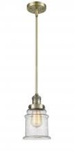 Innovations Lighting 201S-AB-G184-LED - Canton - 1 Light - 7 inch - Antique Brass - Stem Hung - Mini Pendant