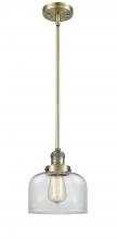 Innovations Lighting 201S-AB-G72-LED - Bell - 1 Light - 8 inch - Antique Brass - Stem Hung - Mini Pendant