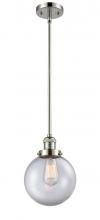 Innovations Lighting 201S-PN-G202-8-LED - Beacon - 1 Light - 8 inch - Polished Nickel - Stem Hung - Mini Pendant
