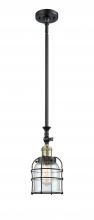 Innovations Lighting 206-BAB-G52-CE - Bell Cage - 1 Light - 6 inch - Black Antique Brass - Stem Hung - Adjustable Mini Pendant