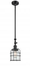 Innovations Lighting 206-BK-G52-CE - Bell Cage - 1 Light - 6 inch - Matte Black - Stem Hung - Adjustable Mini Pendant