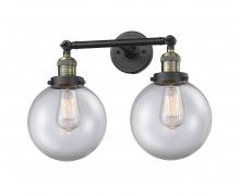 Innovations Lighting 208-BAB-G202-8-LED - Beacon - 2 Light - 19 inch - Black Antique Brass - Adjustable Bath Vanity Light