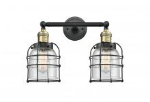 Innovations Lighting 208-BAB-G54-CE - Bell Cage - 2 Light - 16 inch - Black Antique Brass - Adjustable Bath Vanity Light