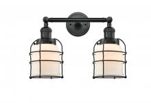 Innovations Lighting 208-BK-G51-CE - Bell Cage - 2 Light - 16 inch - Matte Black - Adjustable Bath Vanity Light