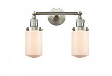 Innovations Lighting 208-SN-G311 - Dover - 2 Light - 14 inch - Brushed Satin Nickel - Adjustable Bath Vanity Light