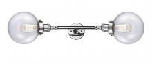 Innovations Lighting 208L-PC-G204-8-LED - Beacon - 2 Light - 8 inch - Polished Chrome - Adjustable Bath Vanity Light