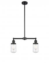 Innovations Lighting 209-BK-G312 - Dover - 2 Light - 21 inch - Matte Black - Stem Hung - Adjustable Island Light