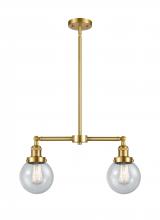 Innovations Lighting 209-SG-G204-6 - Beacon - 2 Light - 23 inch - Satin Gold - Stem Hung - Adjustable Island Light