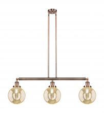 Innovations Lighting 213-AC-G208-8 - Beacon - 3 Light - 41 inch - Antique Copper - Stem Hung - Adjustable Island Light