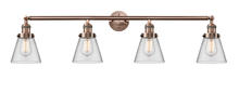 Innovations Lighting 215-AC-G62 - Cone - 4 Light - 42 inch - Antique Copper - Adjustable Bath Vanity Light