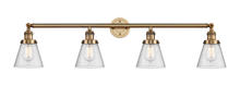 Innovations Lighting 215-BB-G64 - Cone - 4 Light - 42 inch - Brushed Brass - Adjustable Bath Vanity Light