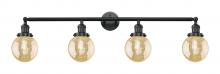 Innovations Lighting 215-BK-G208-6 - Beacon - 4 Light - 42 inch - Matte Black - Adjustable Bath Vanity Light