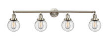 Innovations Lighting 215-SN-G204-6 - Beacon - 4 Light - 42 inch - Brushed Satin Nickel - Adjustable Bath Vanity Light