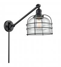 Innovations Lighting 237-BK-G72-CE - Bell Cage - 1 Light - 8 inch - Matte Black -Adjustable Swing Arm