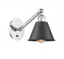 Innovations Lighting 317-1W-PN-M8-BK - Smithfield - 1 Light - 7 inch - Polished Nickel - Adjustable Sconce