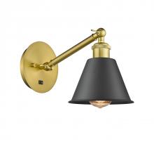 Innovations Lighting 317-1W-SG-M8-BK - Smithfield - 1 Light - 7 inch - Satin Gold - Adjustable Sconce
