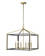 Innovations Lighting 376-6CR-BSB-24 - Wiscoy - 6 Light - 24 inch - Black Satin Brass - Chain Hung - Chandelier