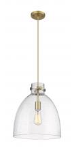 Innovations Lighting 410-1PM-BB-G412-14SDY - Newton Bell - 1 Light - 14 inch - Brushed Brass - Cord hung - Pendant