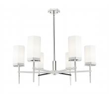 Innovations Lighting 463-6CR-PN-G463-8WH - Blakeley - 6 Light - 32 inch - Polished Nickel - Chandelier