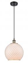 Innovations Lighting 516-1P-BAB-G121-10CSN - Farmhouse Chicken Wire - 1 Light - 10 inch - Black Antique Brass - Cord hung - Mini Pendant