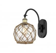 Innovations Lighting 518-1W-BAB-G122-8RB - Farmhouse Rope - 1 Light - 8 inch - Black Antique Brass - Adjustable Swing Arm