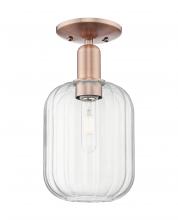 Innovations Lighting 716-1C-AC-G460-7CL - Preston Cylinder - 1 Light - 6 inch - Antique Copper - Semi-Flush Mount