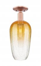 Innovations Lighting 716-1C-AC-G484-7AM - Brookhaven Flute - 1 Light - 6 inch - Antique Copper - Semi-Flush Mount
