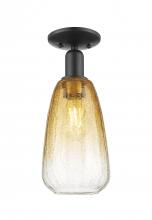 Innovations Lighting 716-1C-BK-G480-6AM - Brookhaven Almond - 1 Light - 6 inch - Matte Black - Semi-Flush Mount