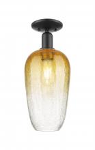 Innovations Lighting 716-1C-BK-G484-7AM - Brookhaven Flute - 1 Light - 6 inch - Matte Black - Semi-Flush Mount