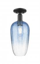 Innovations Lighting 716-1C-BK-G484-7SB - Brookhaven Flute - 1 Light - 6 inch - Matte Black - Semi-Flush Mount