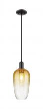 Innovations Lighting 716-1P-BK-G484-7AM - Brookhaven Flute - 1 Light - 6 inch - Matte Black - Cord hung - Mini Pendant