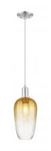 Innovations Lighting 716-1P-SN-G484-7AM - Brookhaven Flute - 1 Light - 6 inch - Brushed Satin Nickel - Cord hung - Mini Pendant
