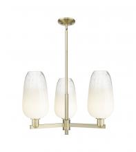 Innovations Lighting 716-3CR-AB-G484-7OP - Brookhaven Flute - 3 Light - 18 inch - Antique Brass - Flush Mount